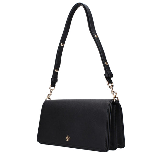 Bolso de hombro de cuero negro Tory Burch