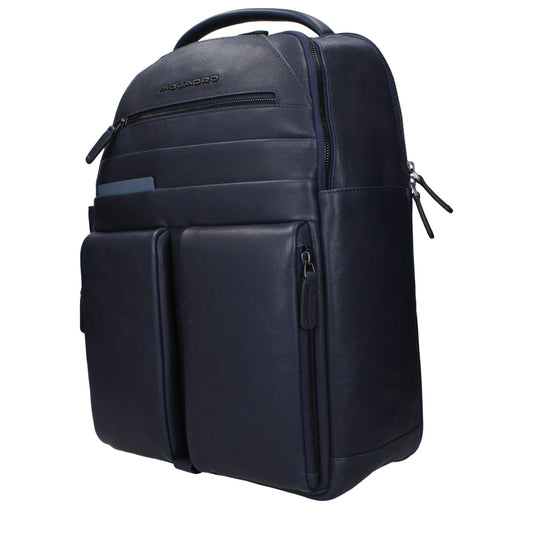 Mochila Piquadro de cuero azul