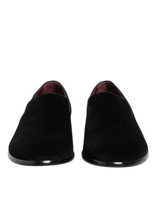 Mocasines de terciopelo negro Dolce & Gabbana Zapatos de vestir formales para hombre