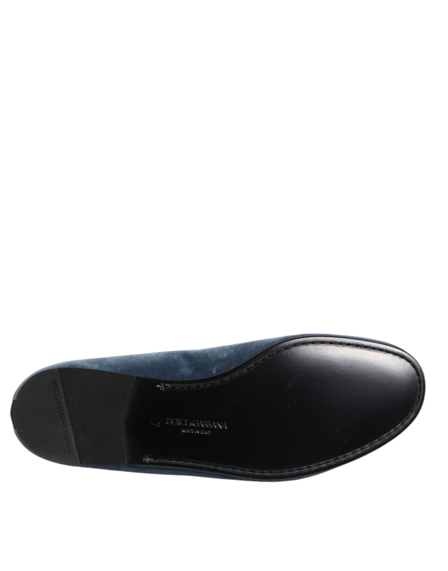 Mocasines Dolce & Gabbana Blue Velvet con logotipo DG Zapatos de vestir