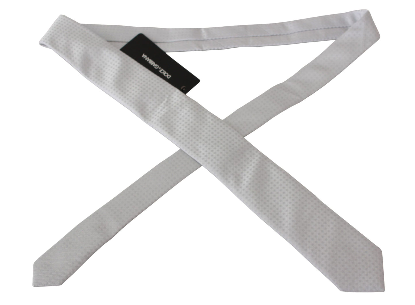 Corbata fina clásica con estampado blanco para hombre de Dolce & Gabbana
