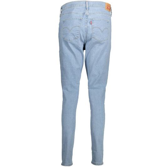 Jeans ajustados de algodón azul celeste Levi's para mujer