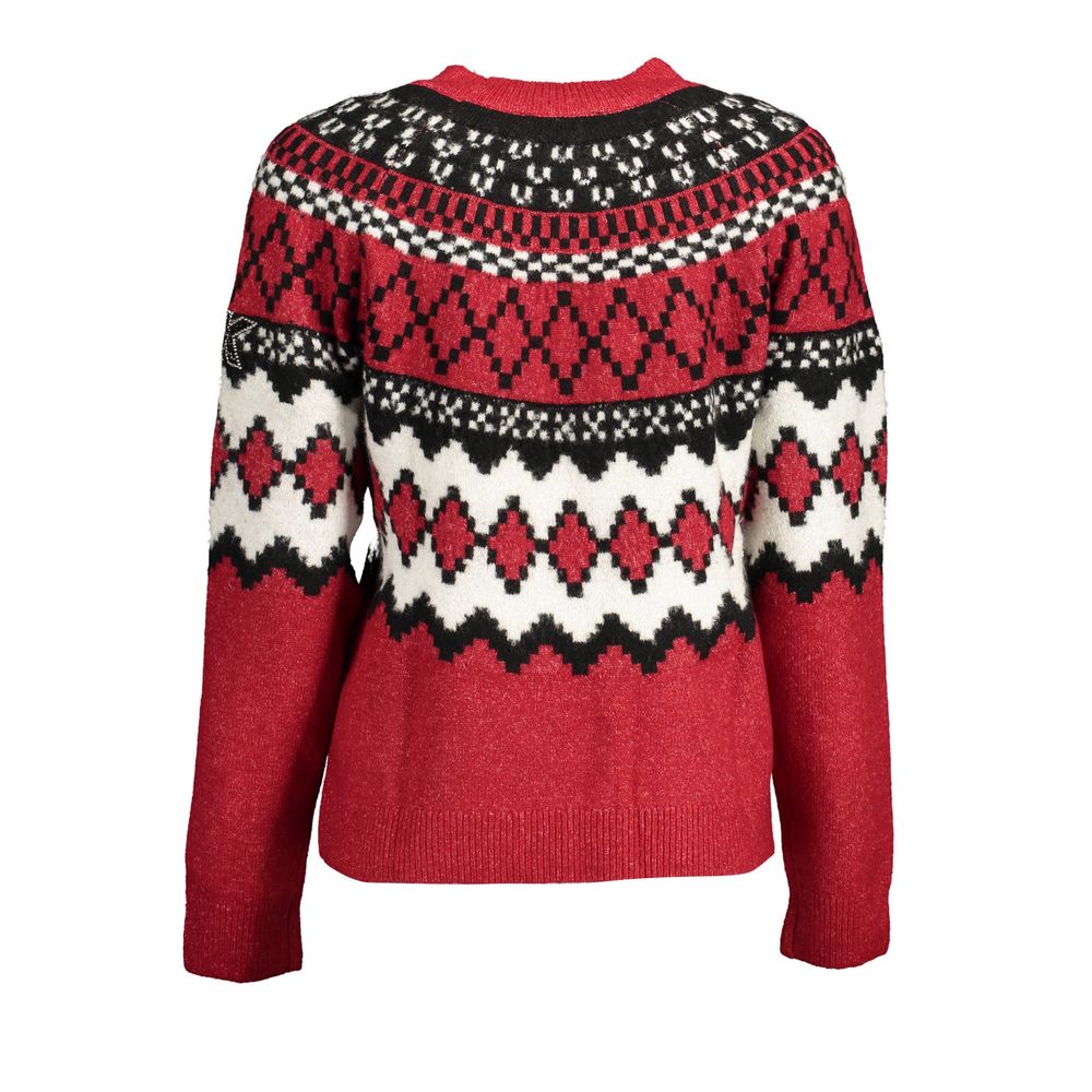 Suéter de mujer de poliéster rojo Desigual