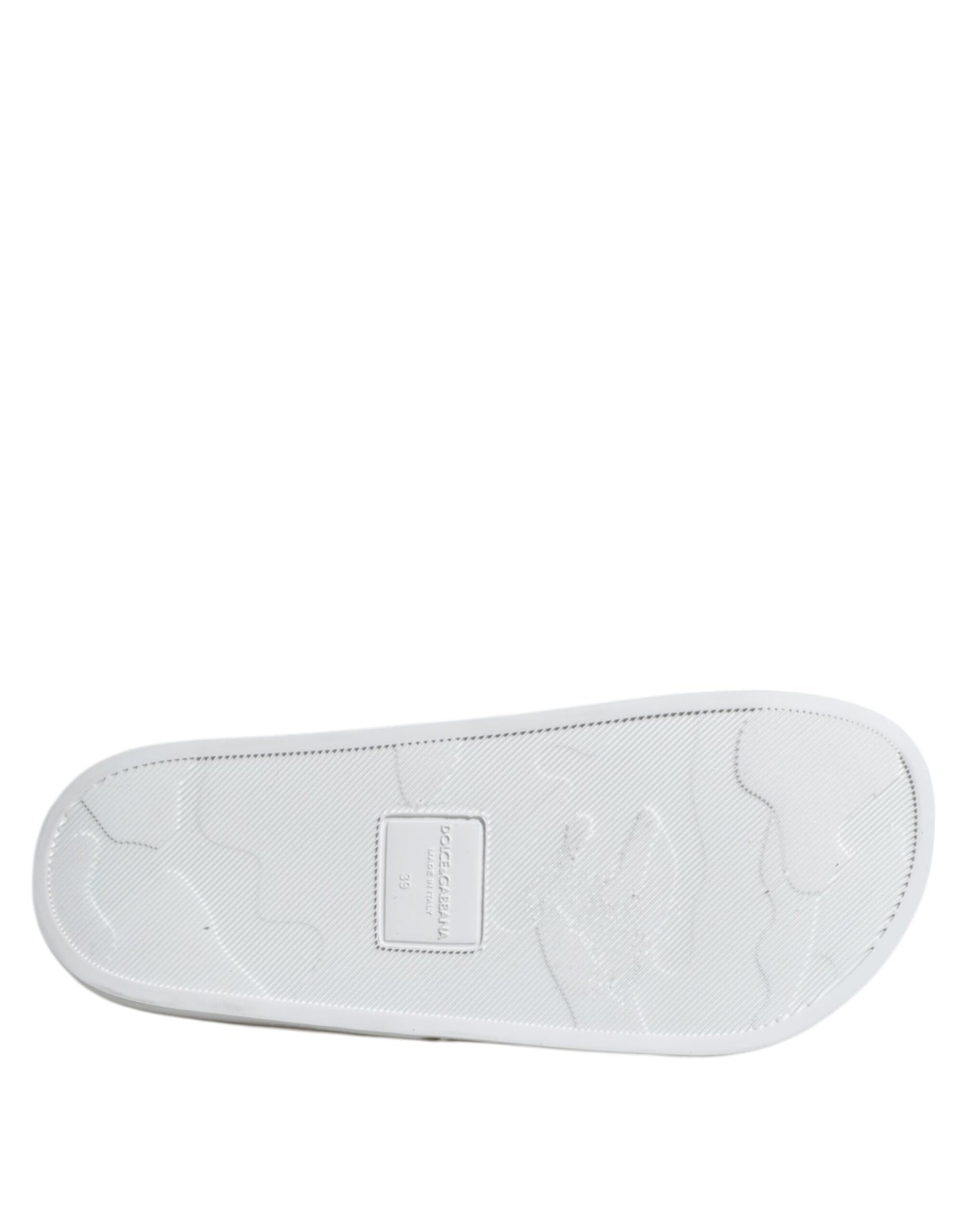 Chanclas de piel blancas Dolce & Gabbana Calzado de playa