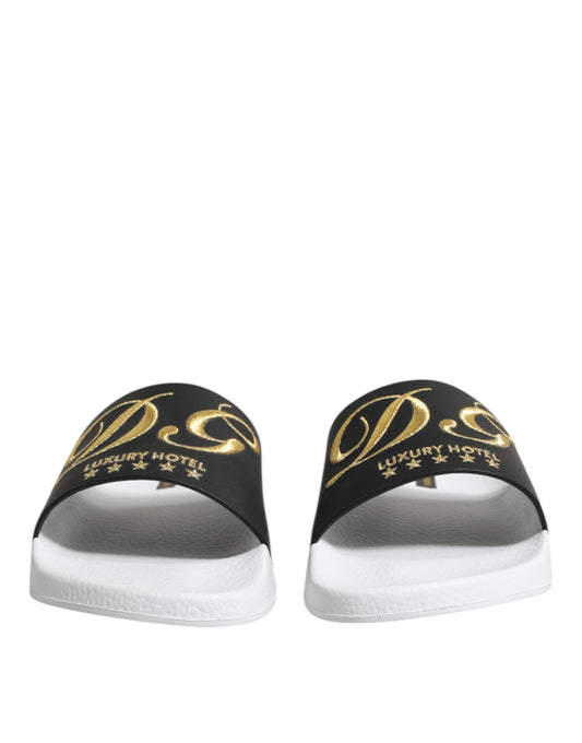 Sandalias Dolce & Gabbana de Cuero Blanco y Negro Zapatos de Playa