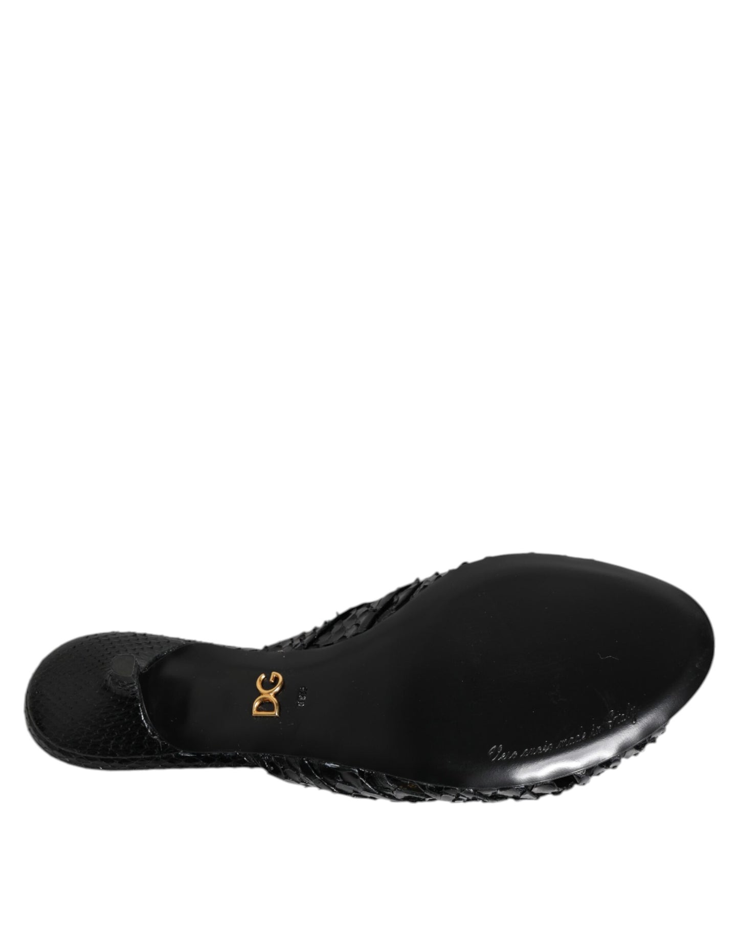 Dolce & Gabbana Zapatos Sandalias de Tacón de Cuero Negro