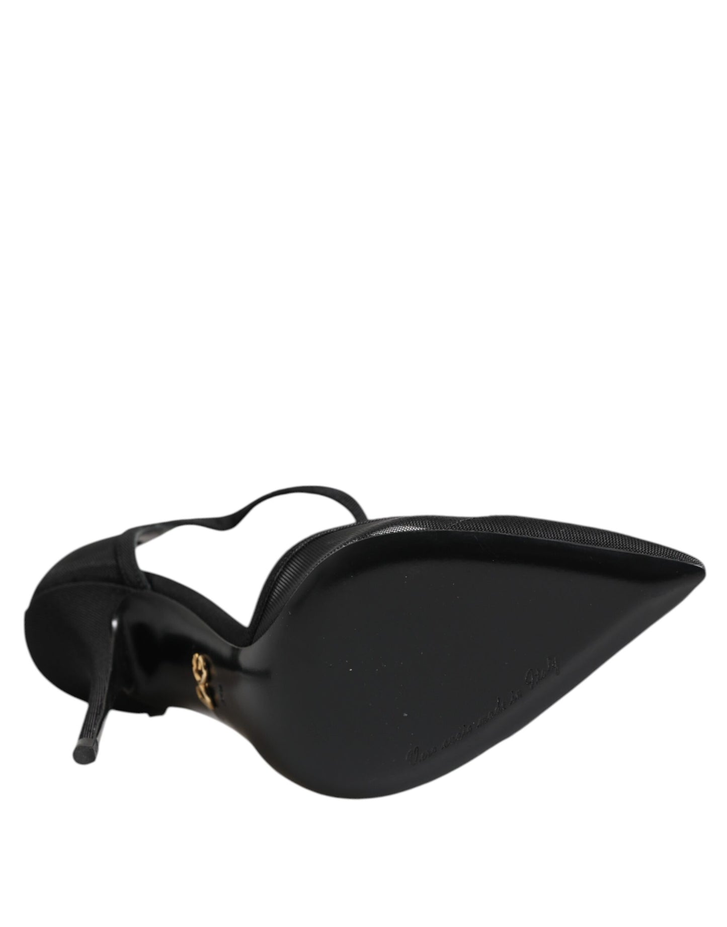Zapatos de tacón de aguja negros de malla con correa en T de Dolce & Gabbana