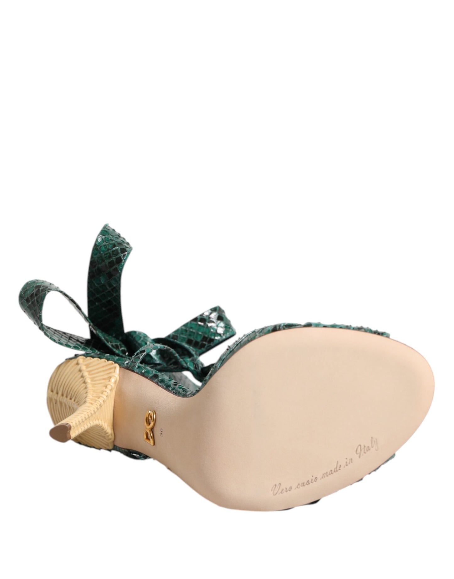 Chaussures Sandales à Talons Dolce & Gabbana en Cuir de Python Vert