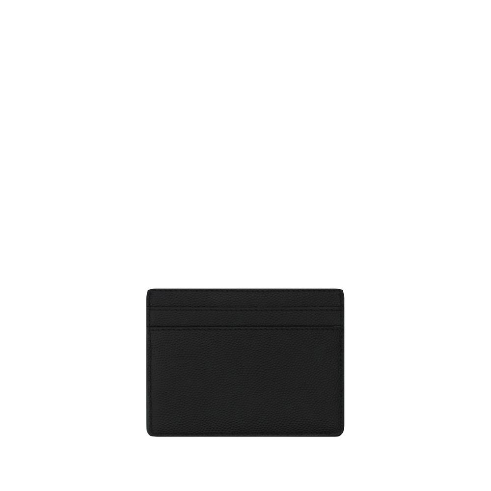 Portefeuille Saint Laurent en Cuir de Veau Noir