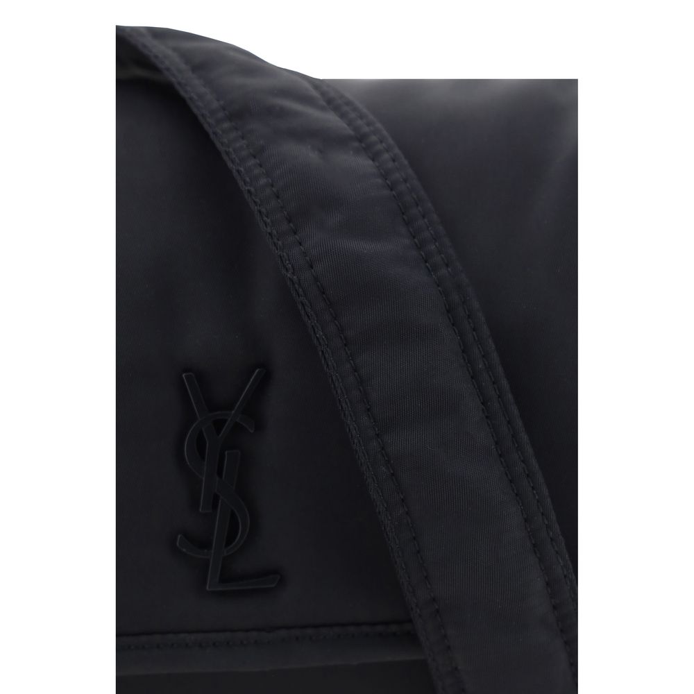 Bolso de hombro Saint Laurent negro de nailon