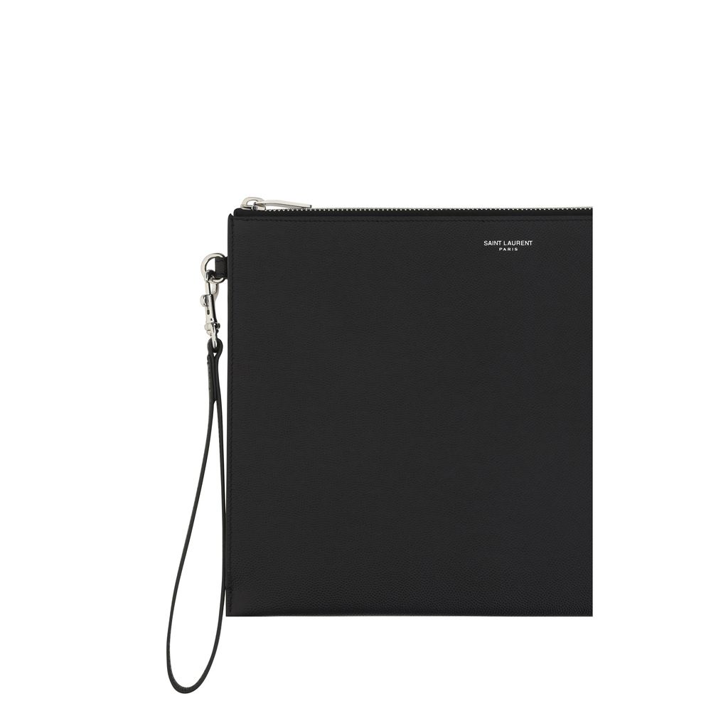 Saint Laurent Otros Accesorios de Piel de Becerro Negra Bos Taurus
