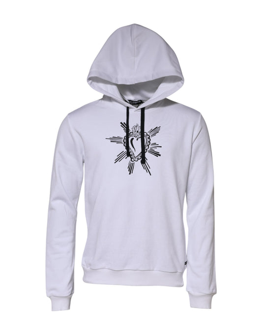 Sudadera con capucha y corazón sagrado blanca de Dolce & Gabbana
