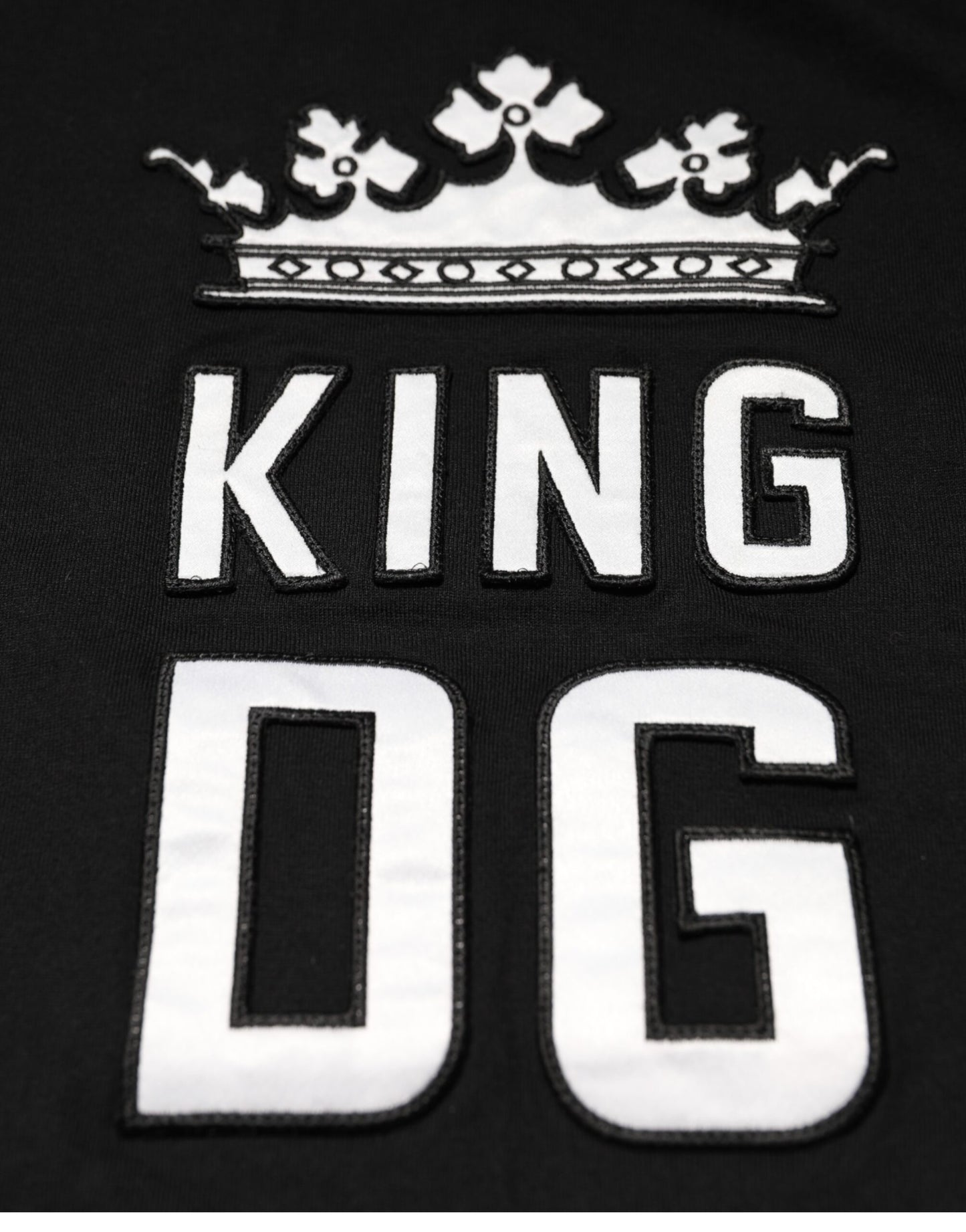 Camiseta de cuello redondo de algodón negra DG King Crown de Dolce & Gabbana