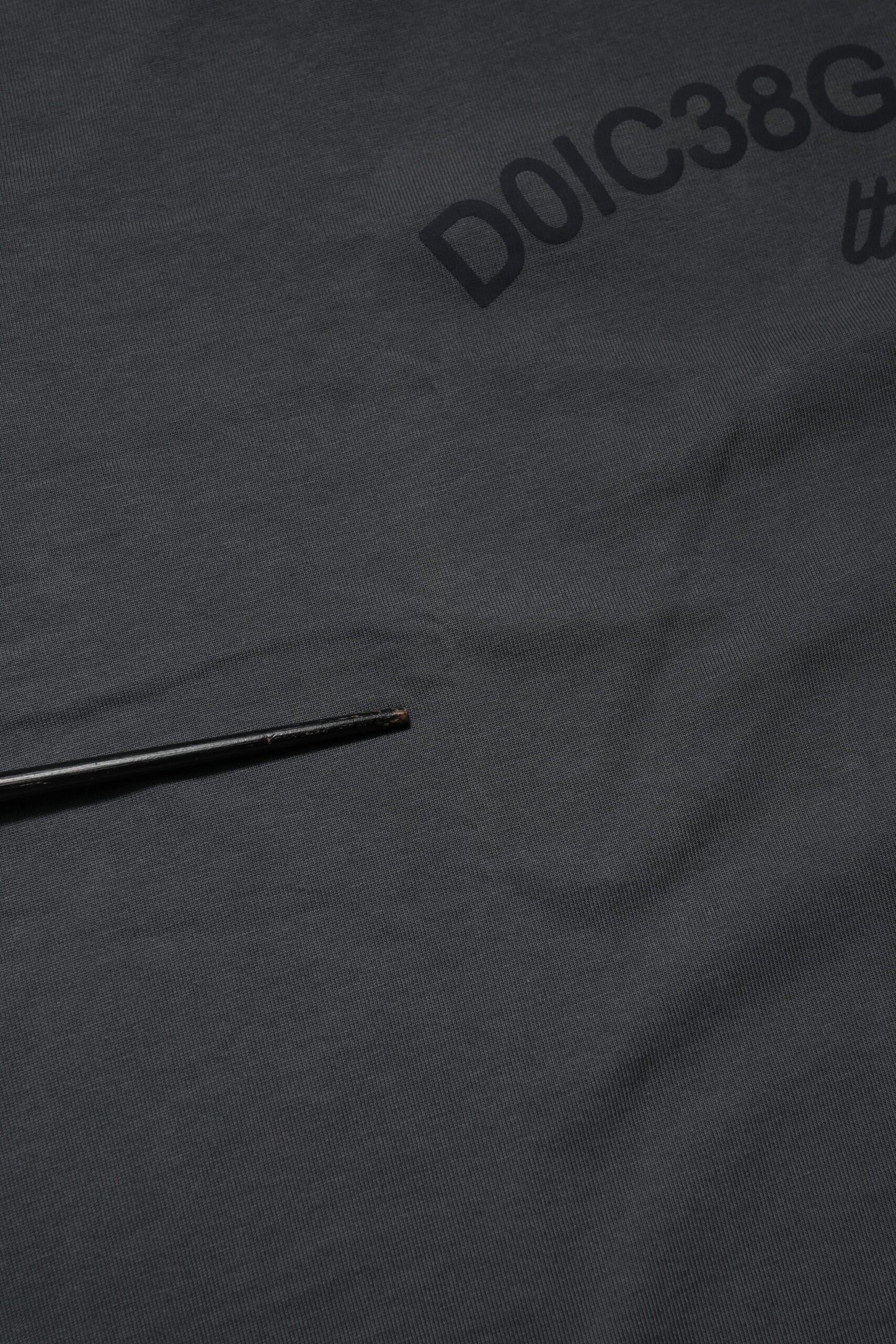 Camiseta Dolce & Gabbana de Algodón con Logo Gráfico y Cuello Redondo, Color Gris