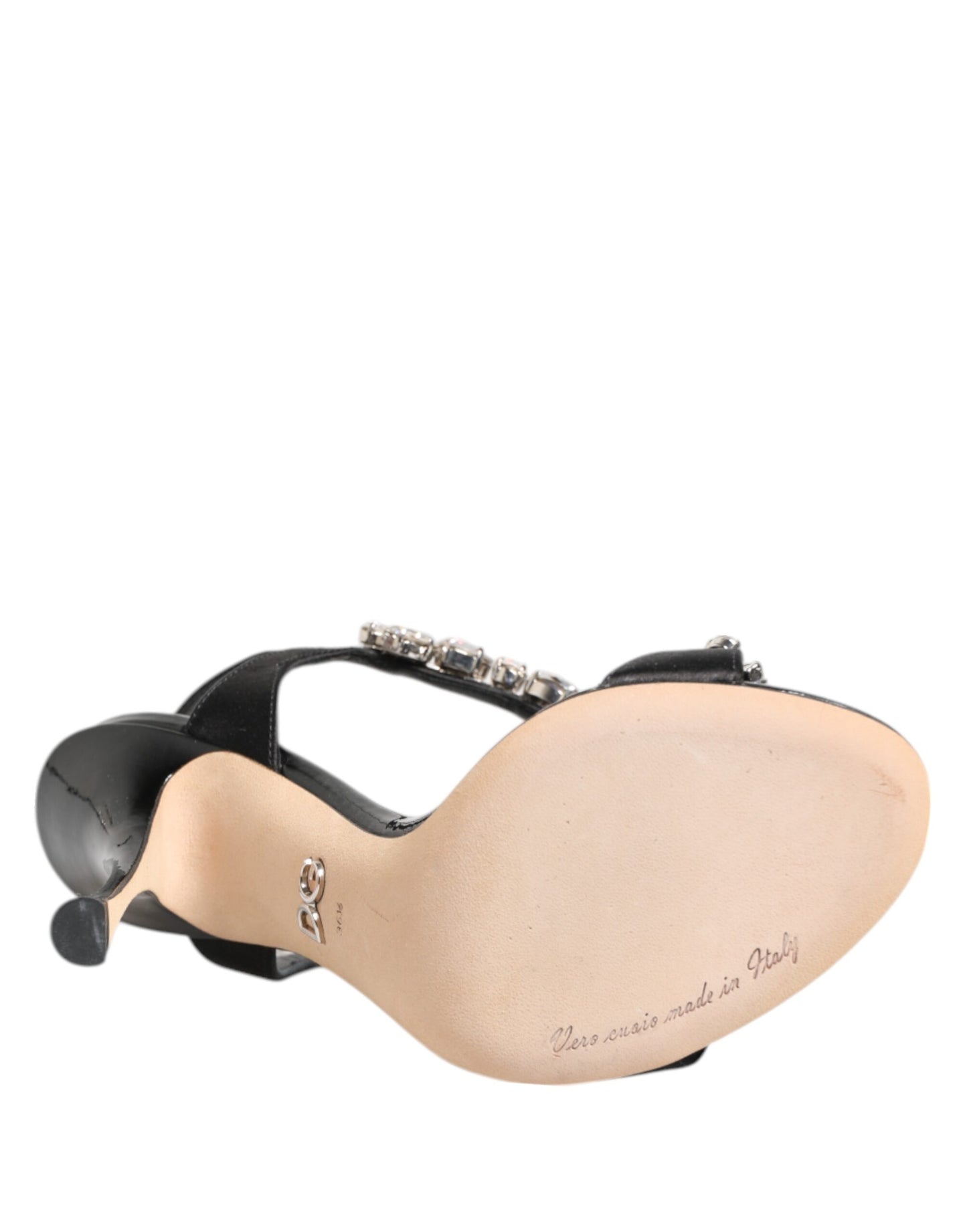 Zapatos de tacón sandalias Dolce & Gabbana Keira negros con cristales