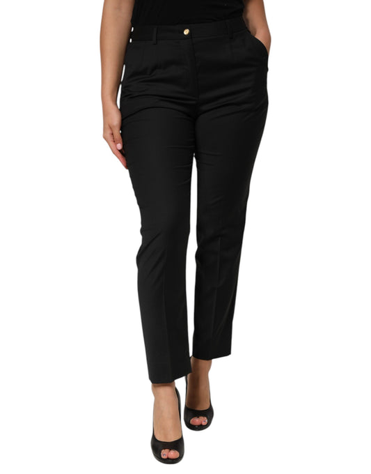 Pantalones Dolce & Gabbana de mujer negros de poliéster de corte pitillo