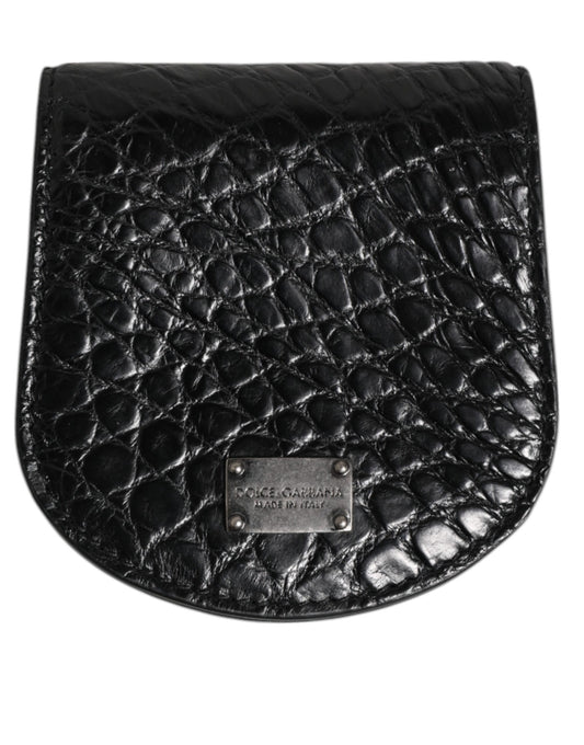 Monedero/tarjetero de bolsillo Dolce & Gabbana de piel exótica negra para monedas/condones