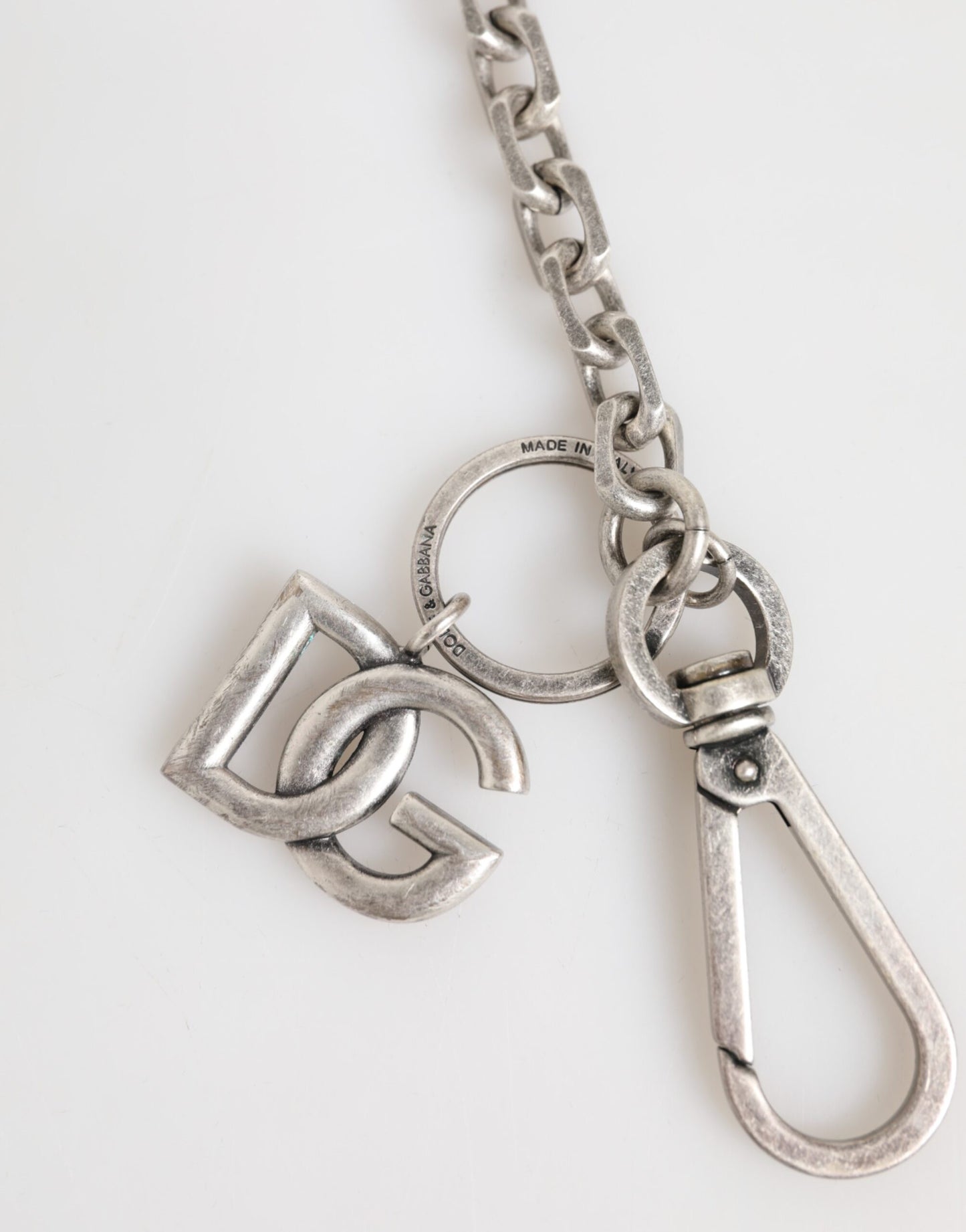 Collar de cadena Dolce & Gabbana para hombre con detalle de logotipo DG en latón tono plateado