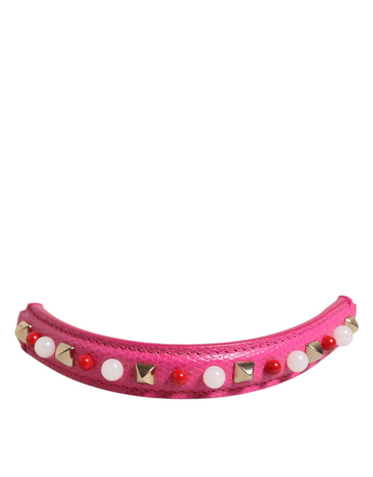 Correa de hombro para mujer de piel rosa adornada de Dolce & Gabbana