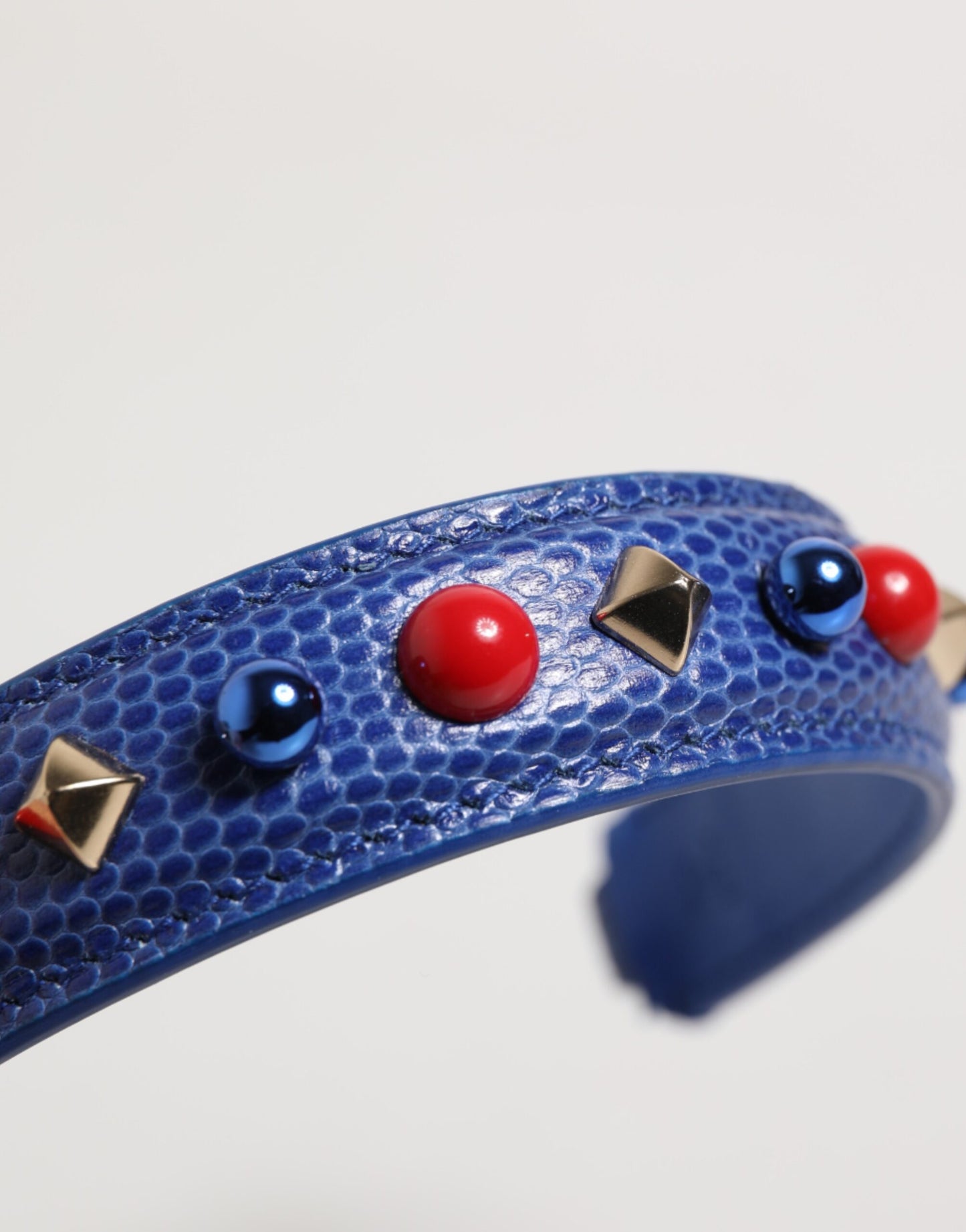 Correa de hombro para mujer Dolce & Gabbana azul con adornos de piel