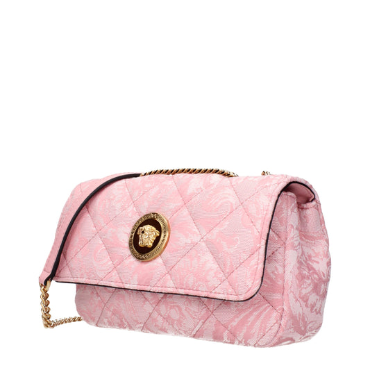 Bolso de hombro Versace de tela rosa