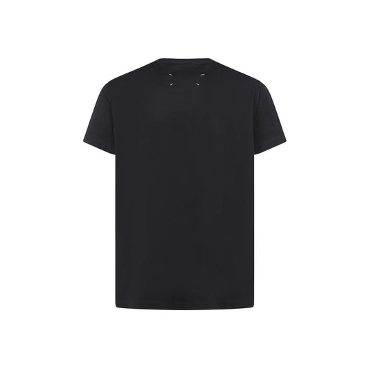 Camiseta de algodón negra Maison Margiela