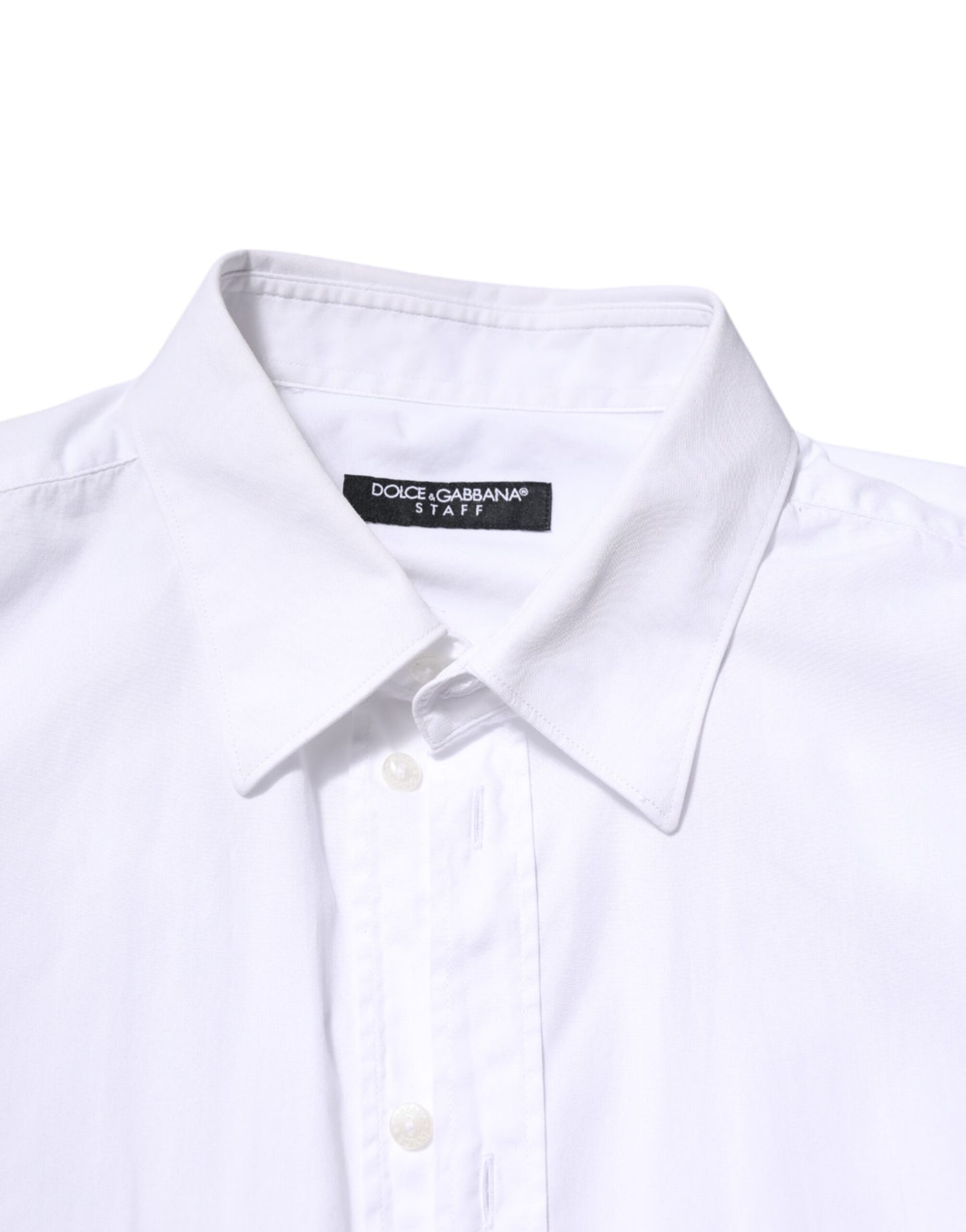 Camisa de manga larga de algodón blanco Dolce & Gabbana Modelo STAFF