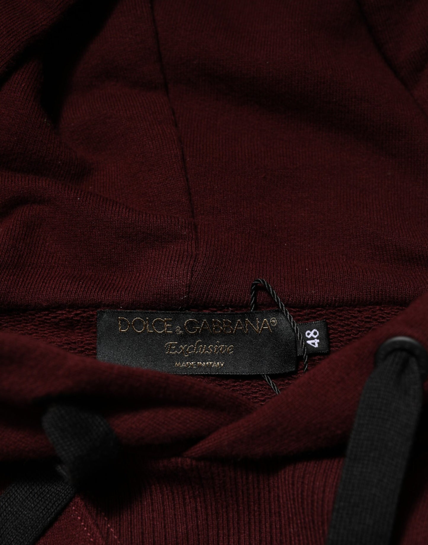 Sudadera con Capucha de Algodón Burdeos con Forro a Cuadros para Hombre Dolce & Gabbana