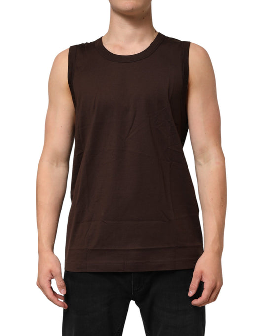 Camiseta sin mangas para hombre Dolce & Gabbana de algodón marrón
