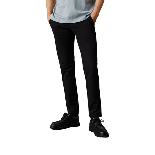 Calvin Klein Jeans Pantalones Chinos Negros de Algodón Reciclado