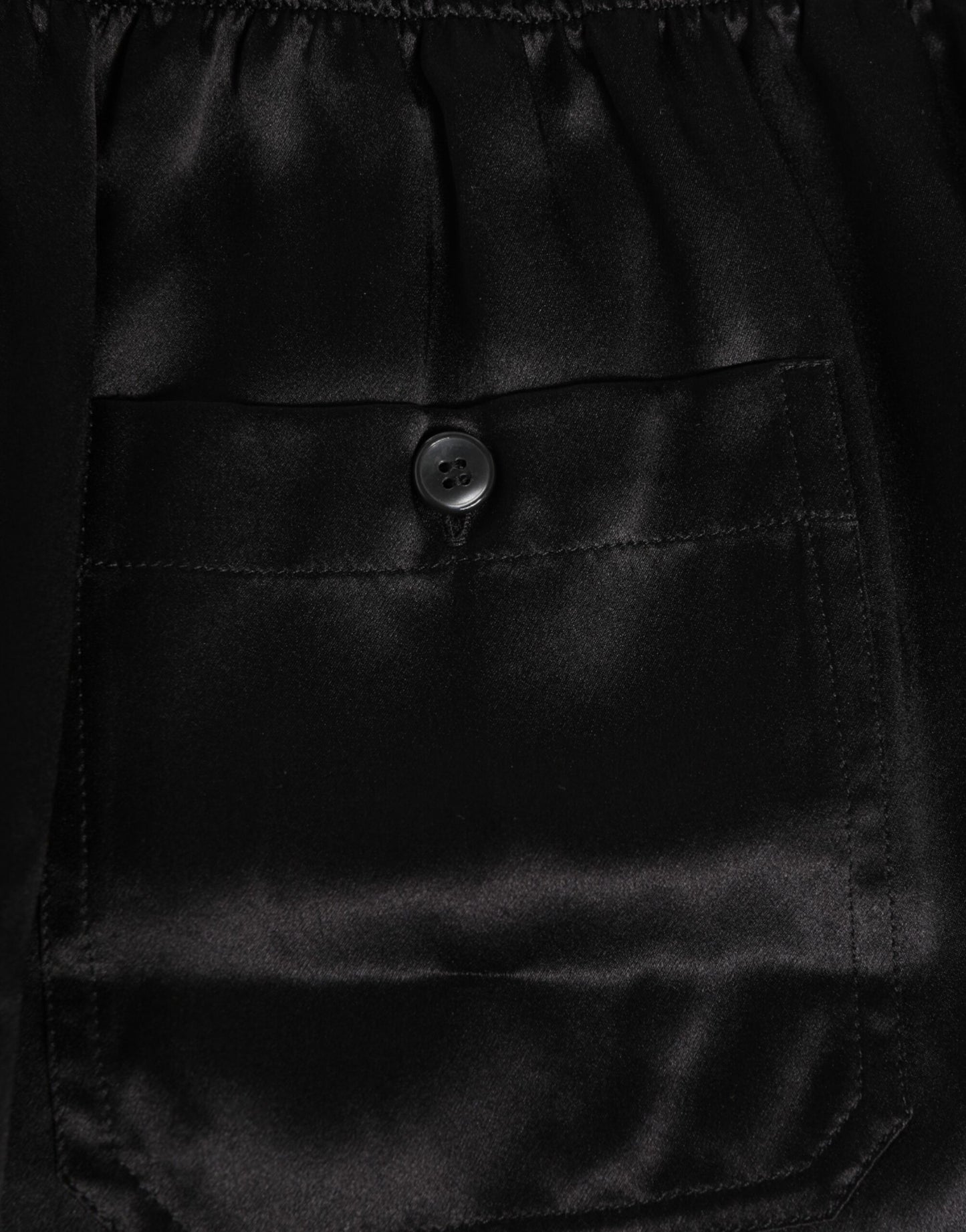 Dolce & Gabbana Boxer de Baño de Seda Satinada Elástica Negra para Hombre