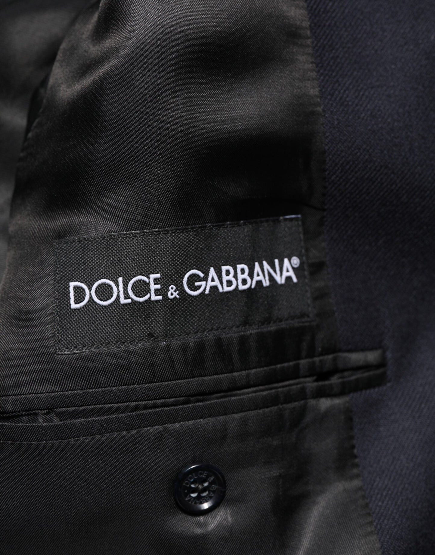 Chaqueta Traje Blazer Abrigo de Lana Azul Oscuro para Hombre Dolce & Gabbana