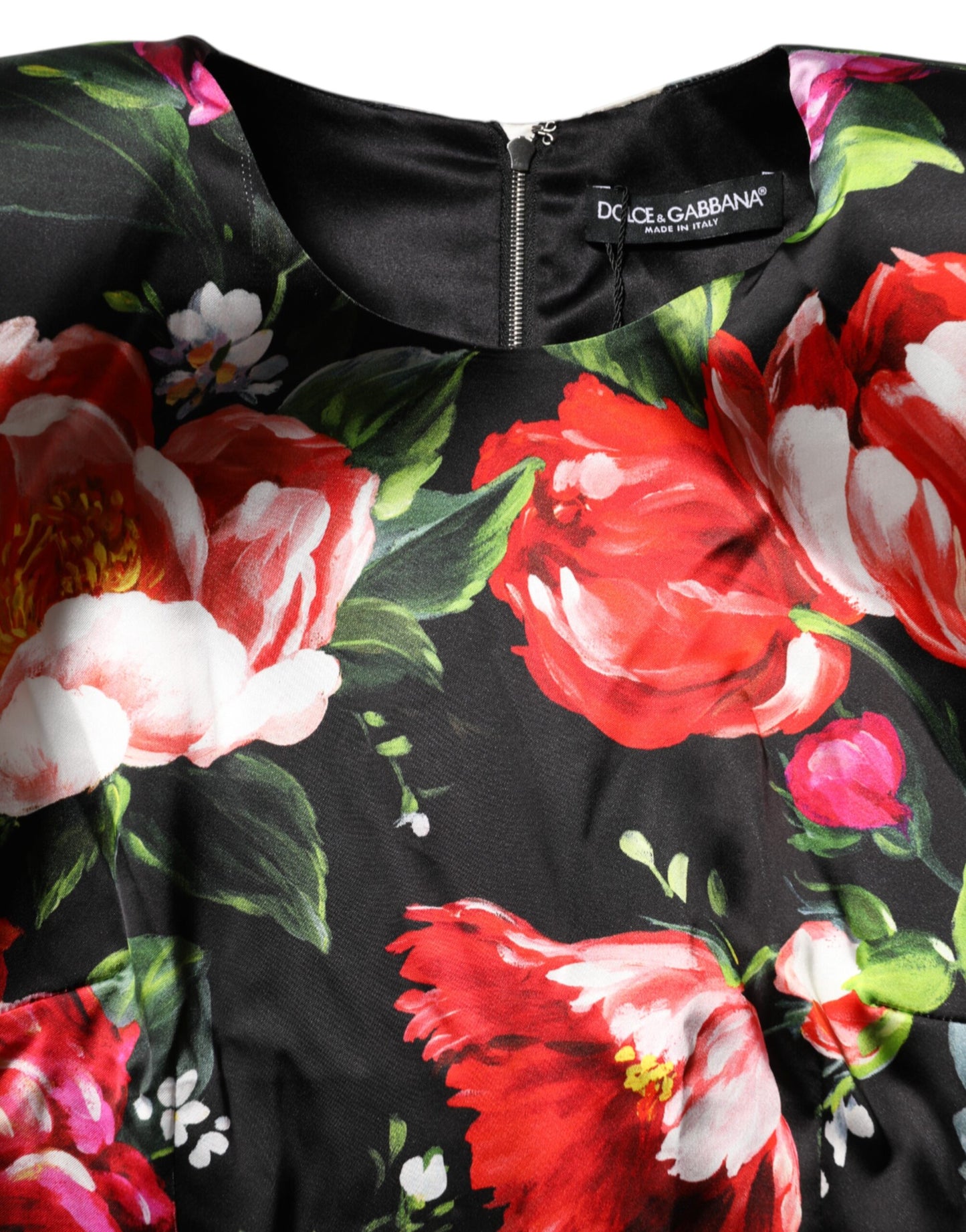 Vestido mini ceñido Dolce & Gabbana negro floral Fiori Pittorici