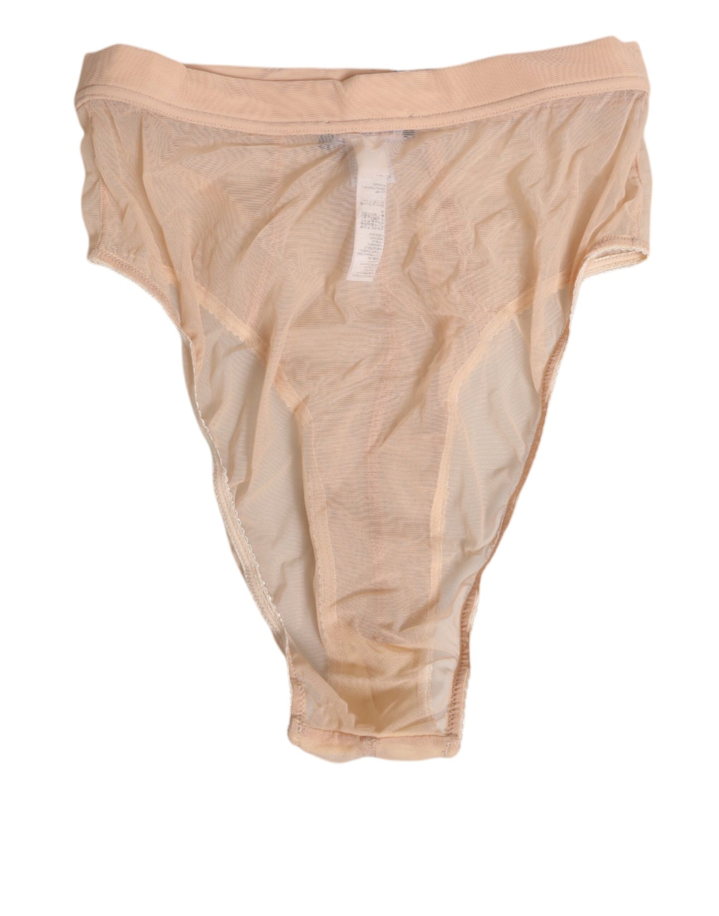 Ropa interior de braguita de talle alto de malla transparente beige Dolce & Gabbana
