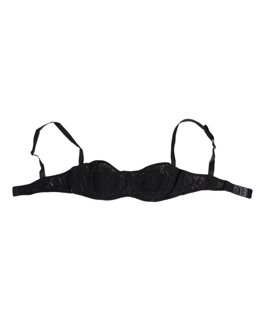 Dolce & Gabbana Sujetador con aros de encaje negro Lencería Ropa interior