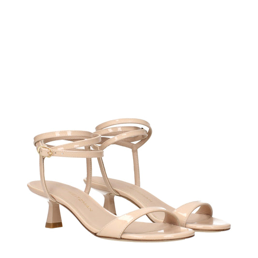 Sandalias Stuart Weitzman de tacón de aguja en piel beige