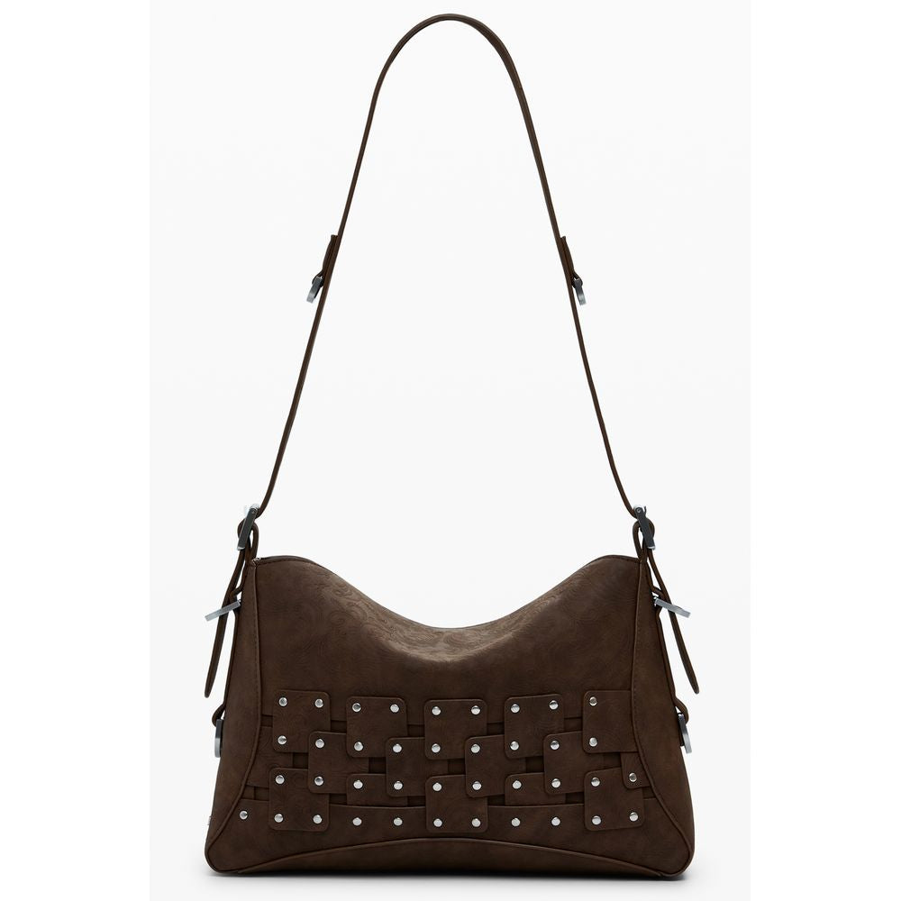 Bolso de Mujer de Poliuretano Marrón Desigual