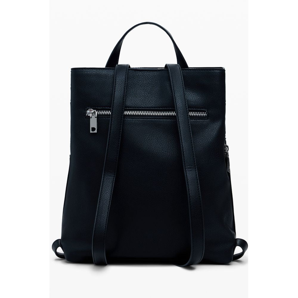 Mini mochila de poliuretano negra Desigual para mujer