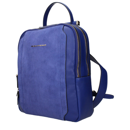 Mochila Piquadro de cuero azul