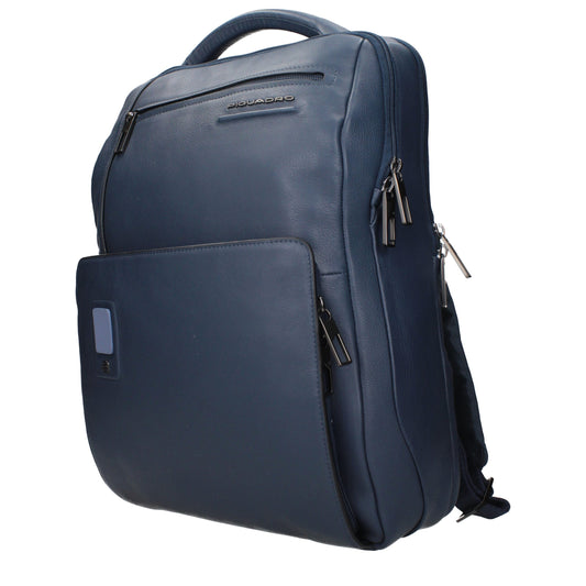 Mochila Piquadro de cuero azul