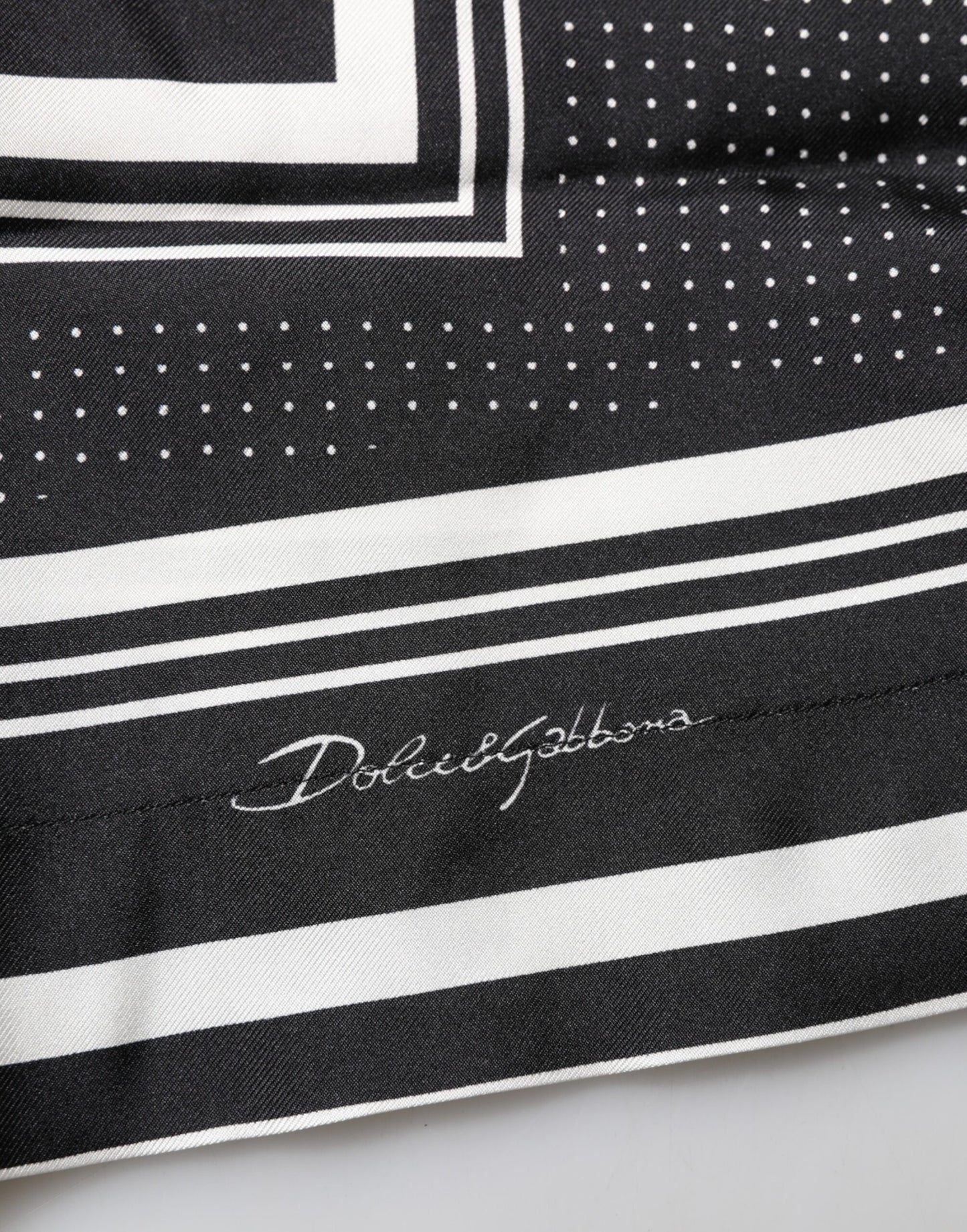 Polo informal Dolce & Gabbana con estampado de puntos y rayas en blanco y negro