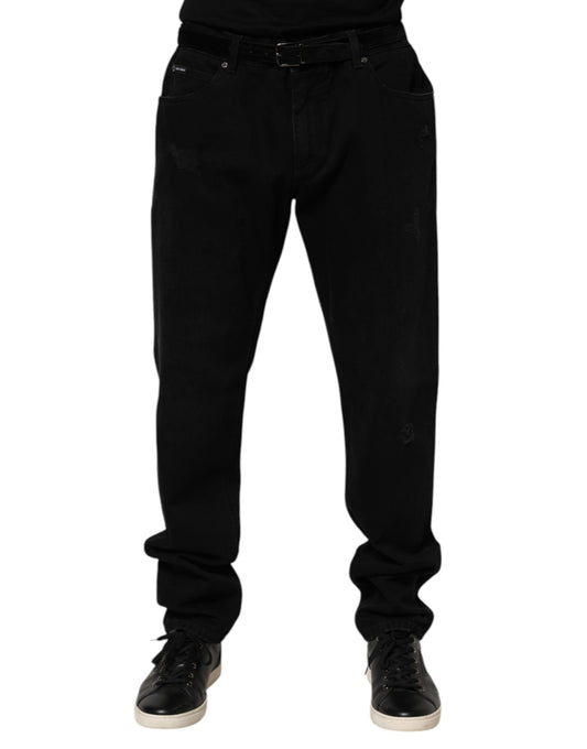 Dolce & Gabbana Vaqueros de Hombre de Algodón Negro Corte Regular