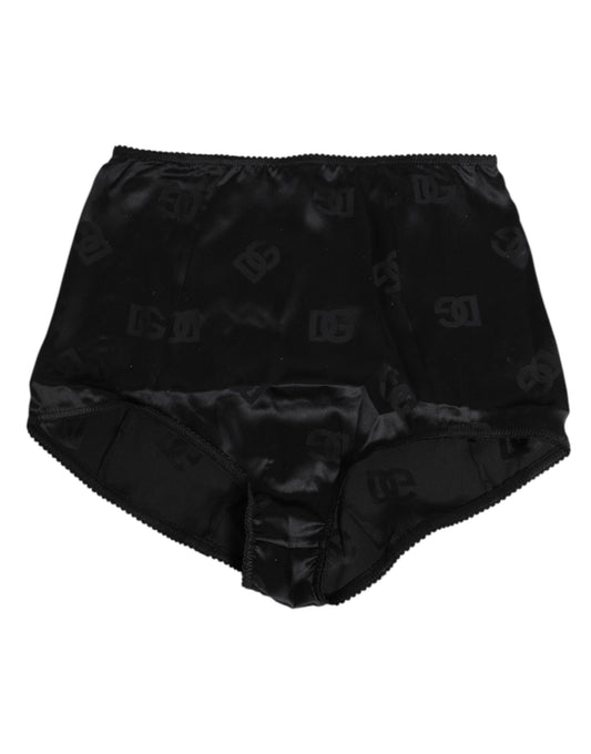Dolce & Gabbana Ropa interior de faja de seda elástica negra de talle alto