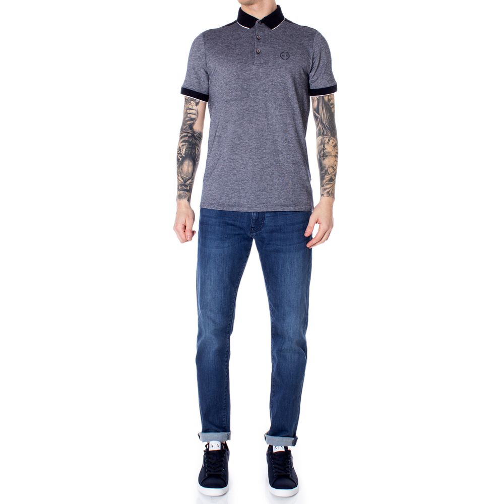 Polo de algodón azul Armani Exchange