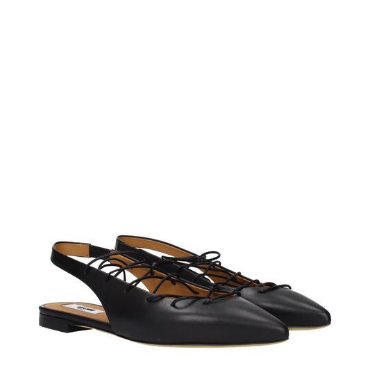 Moschino bailarinas de cuero negro