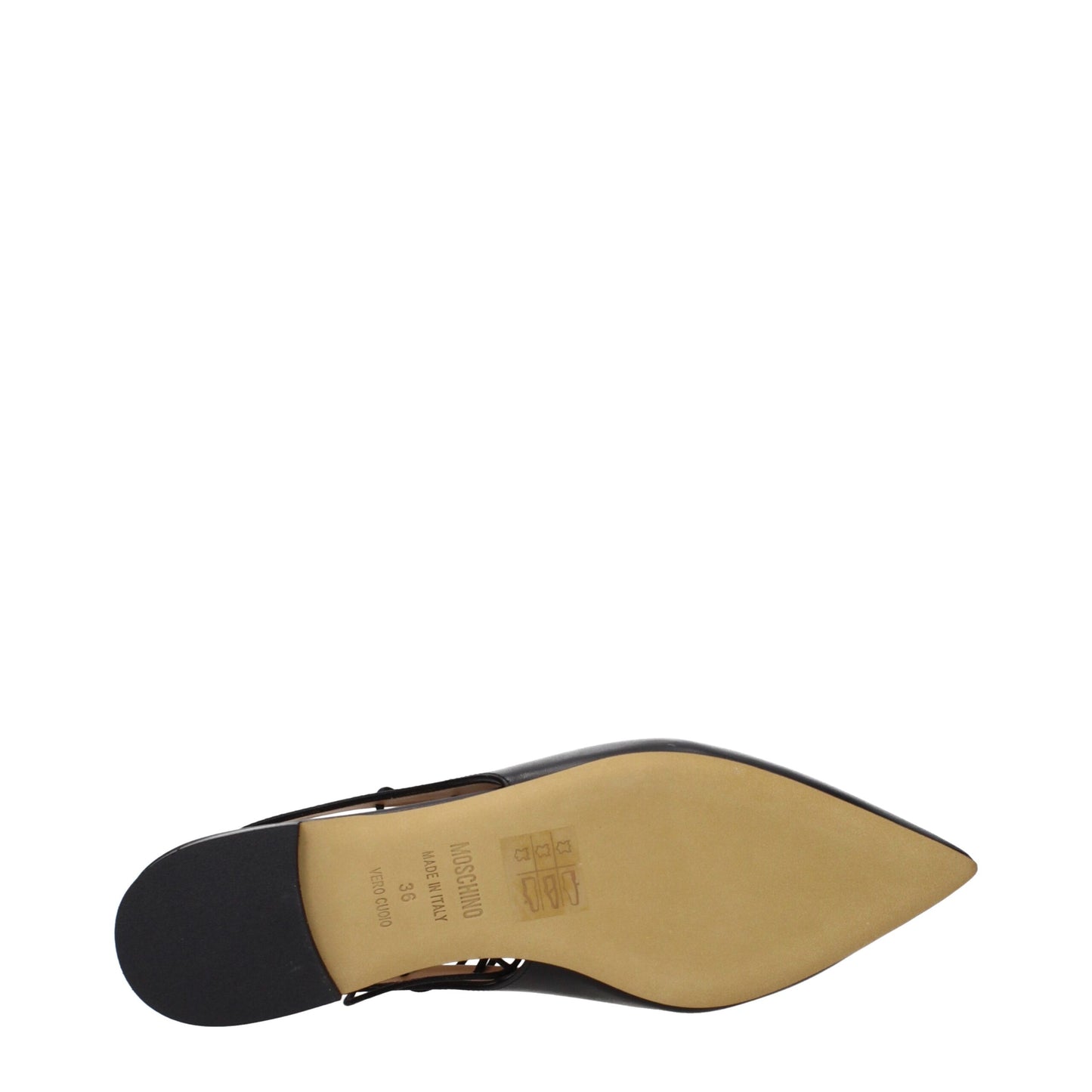Moschino bailarinas de cuero negro