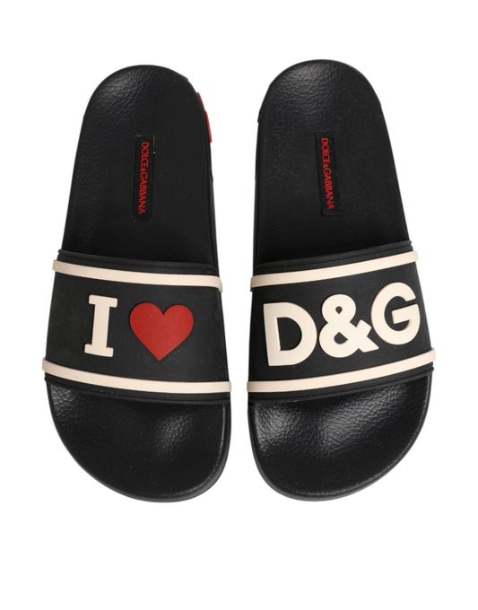 Sandalias de goma negras Dolce & Gabbana Zapatos para la playa