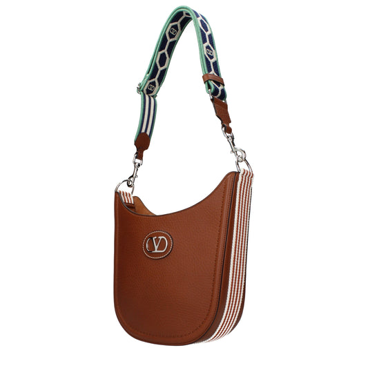 Bandolera Valentino Garavani de cuero marrón