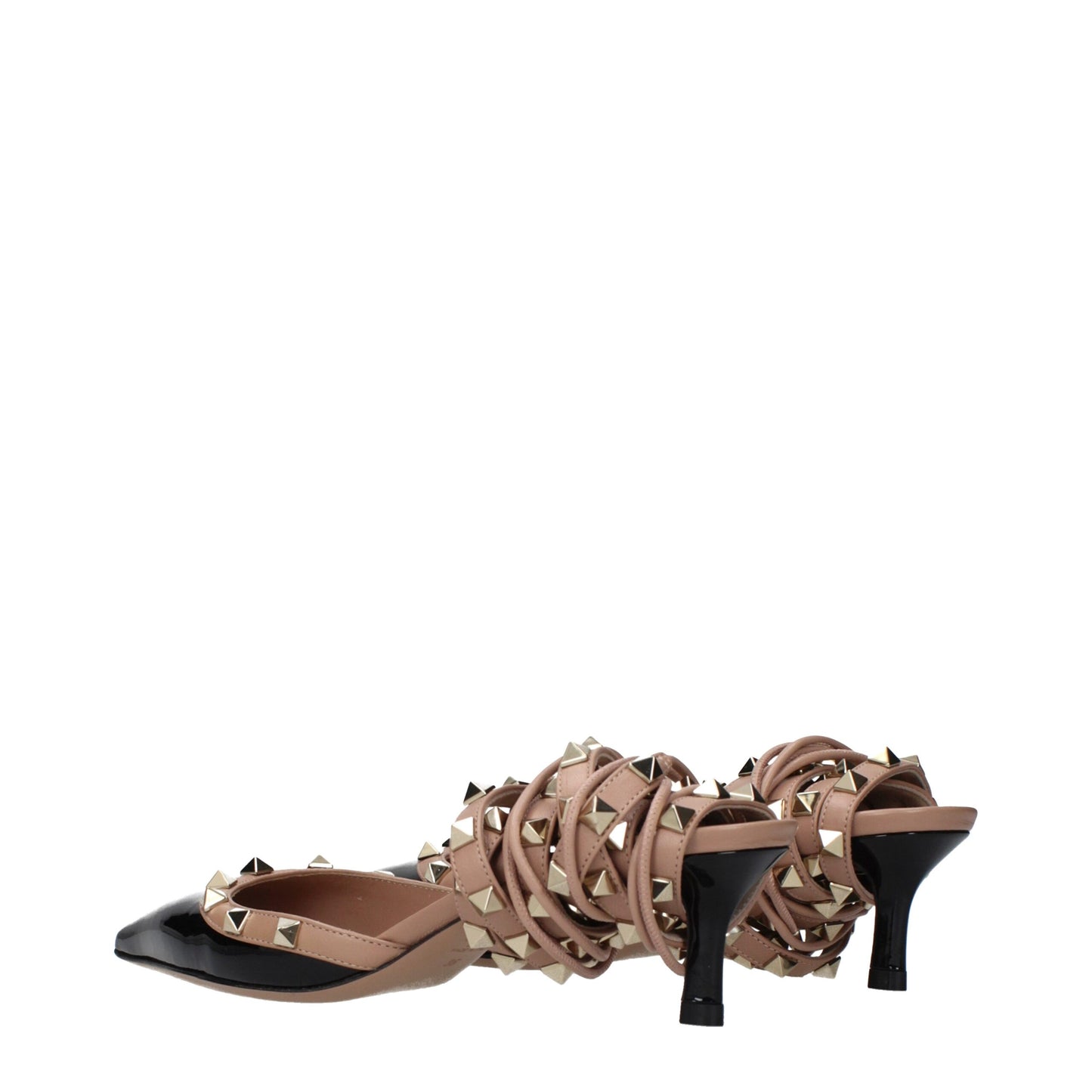 Sandalias Valentino Garavani de cuero negro con tira en el empeine