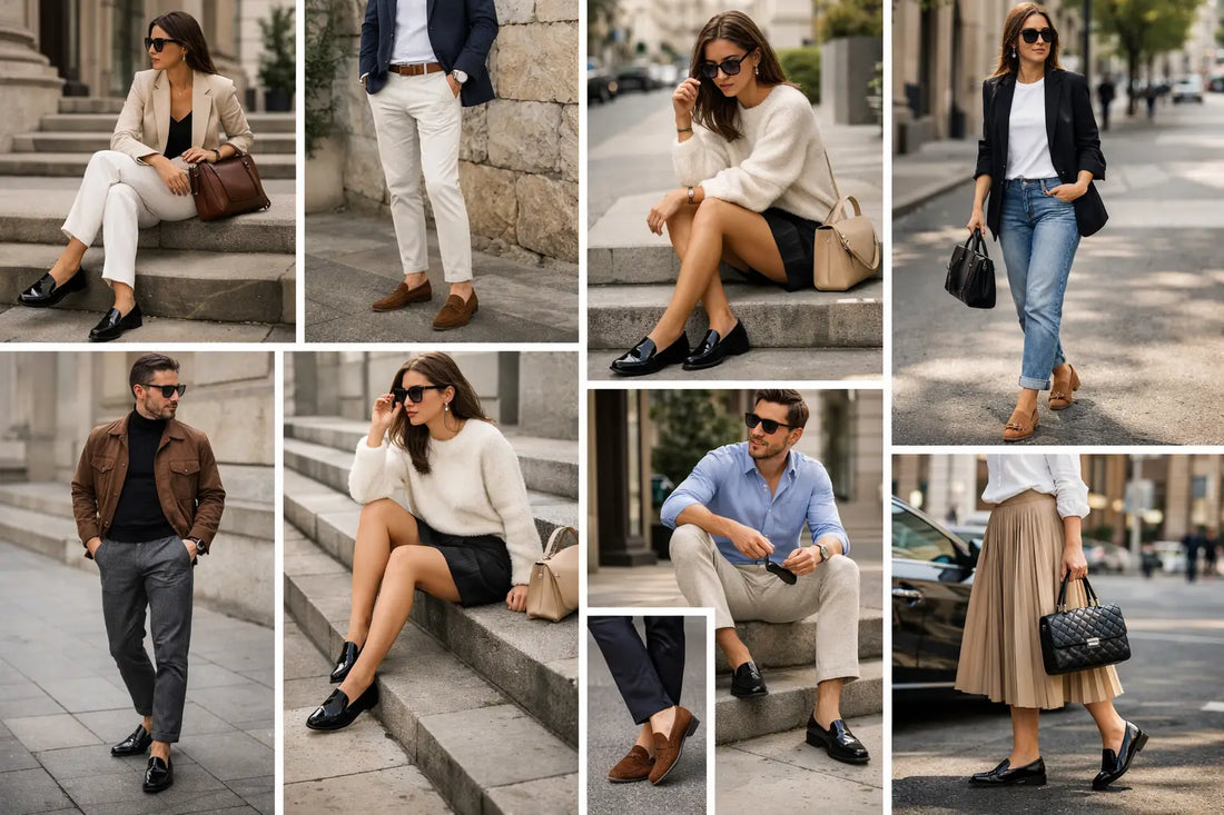 10 ejemplos de outfits con mocasines y estilo